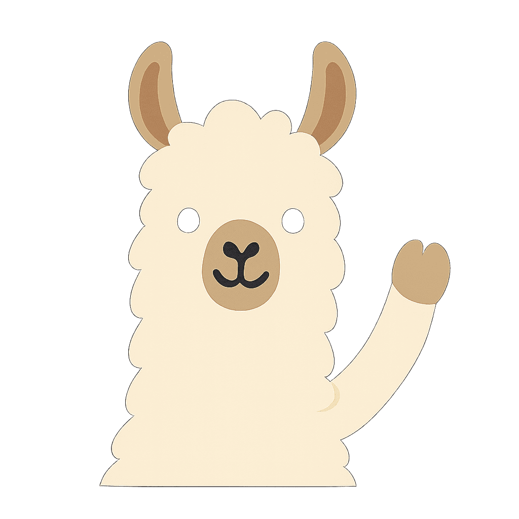 LSM llama mascot waving